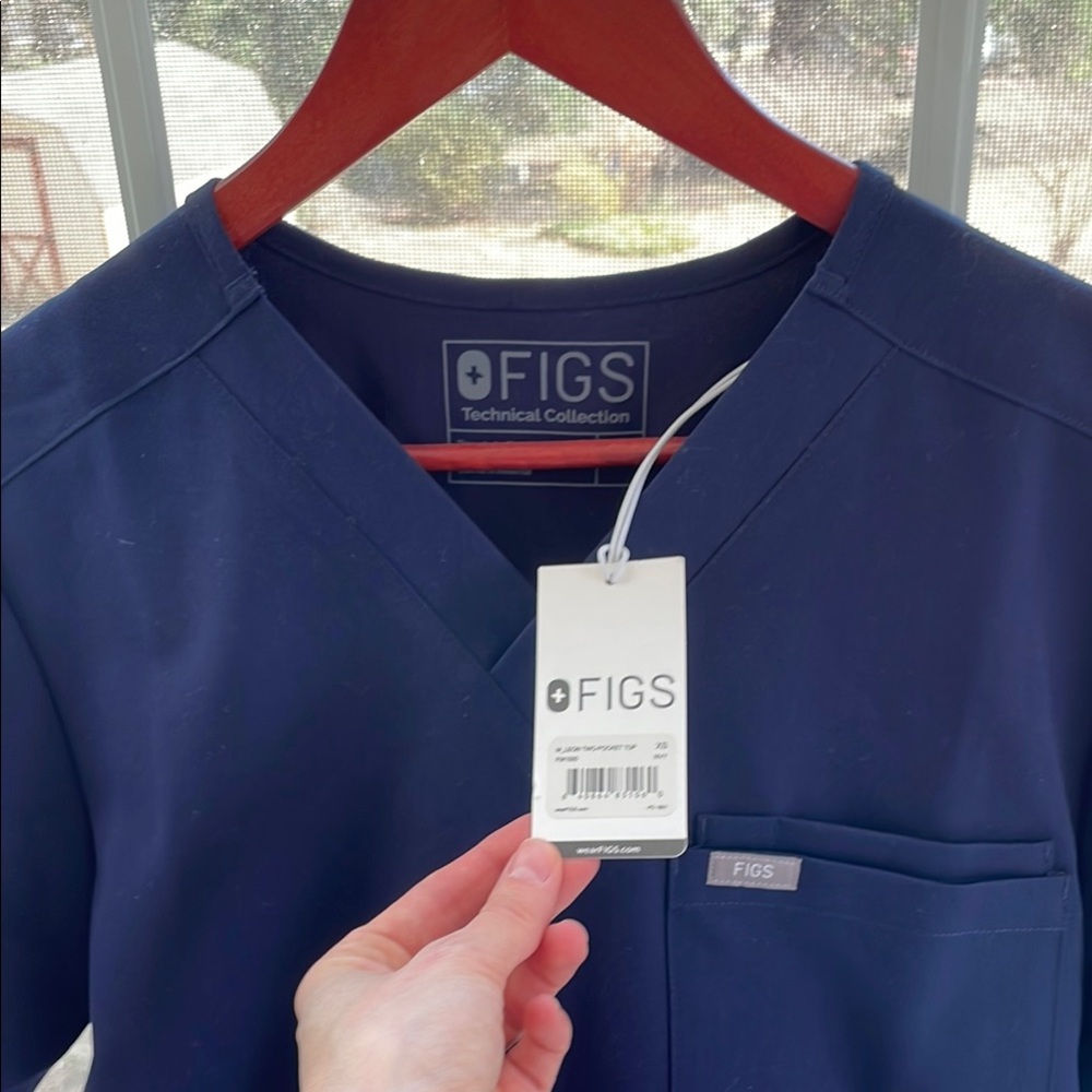 Figs Navy Blue Scrub Top